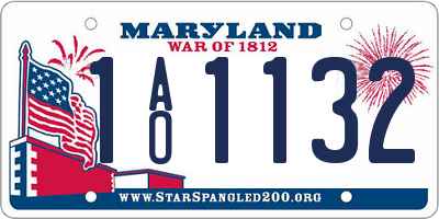 MD license plate 1AO1132