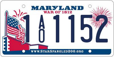 MD license plate 1AO1152