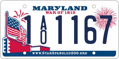 MD license plate 1AO1167
