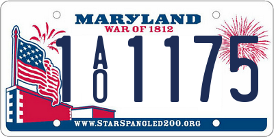 MD license plate 1AO1175