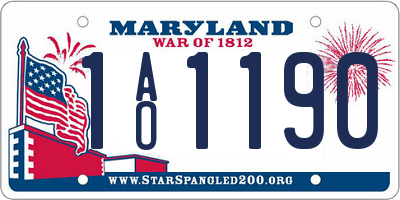 MD license plate 1AO1190