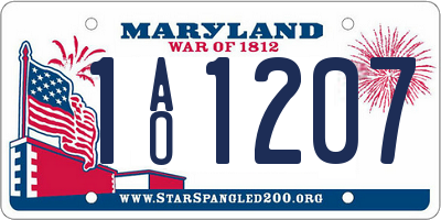 MD license plate 1AO1207