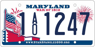 MD license plate 1AO1247