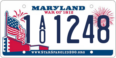 MD license plate 1AO1248