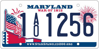 MD license plate 1AO1256