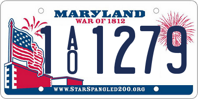 MD license plate 1AO1279