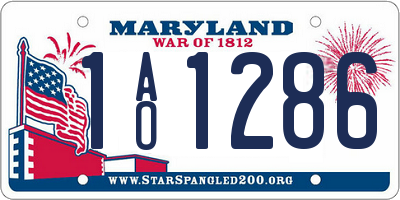 MD license plate 1AO1286