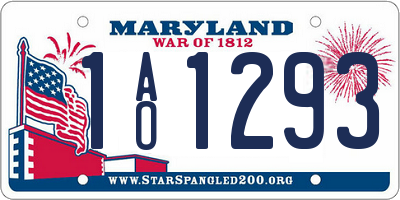 MD license plate 1AO1293