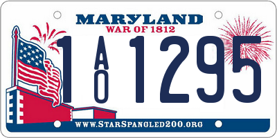 MD license plate 1AO1295