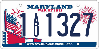 MD license plate 1AO1327
