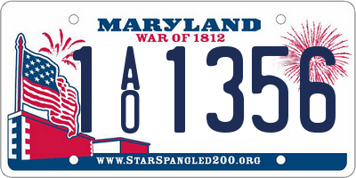 MD license plate 1AO1356