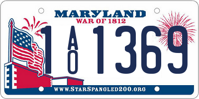MD license plate 1AO1369