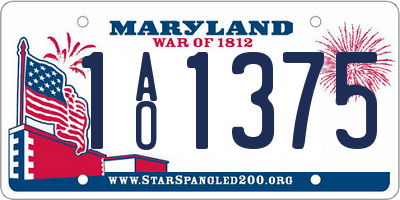 MD license plate 1AO1375