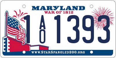 MD license plate 1AO1393