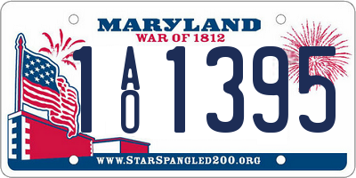 MD license plate 1AO1395