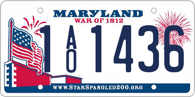 MD license plate 1AO1436