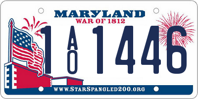 MD license plate 1AO1446