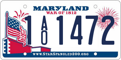MD license plate 1AO1472