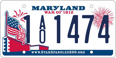 MD license plate 1AO1474