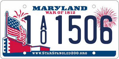 MD license plate 1AO1506