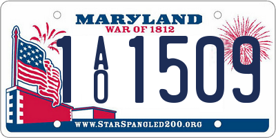 MD license plate 1AO1509