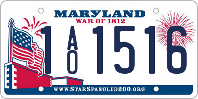 MD license plate 1AO1516