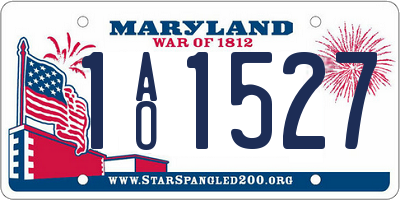 MD license plate 1AO1527