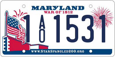 MD license plate 1AO1531