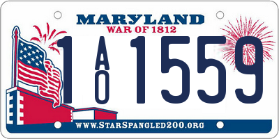 MD license plate 1AO1559