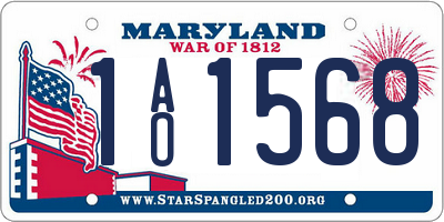 MD license plate 1AO1568