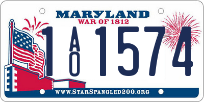 MD license plate 1AO1574