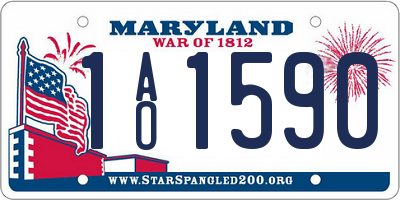 MD license plate 1AO1590