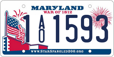 MD license plate 1AO1593