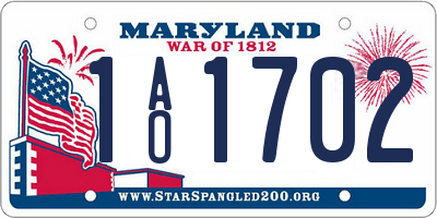 MD license plate 1AO1702