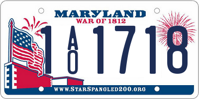 MD license plate 1AO1718