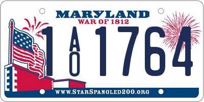 MD license plate 1AO1764