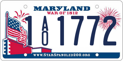 MD license plate 1AO1772