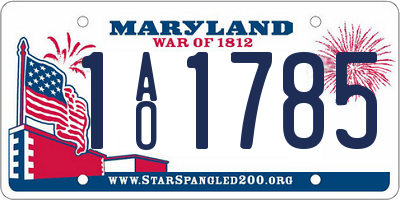 MD license plate 1AO1785