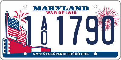 MD license plate 1AO1790