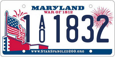 MD license plate 1AO1832