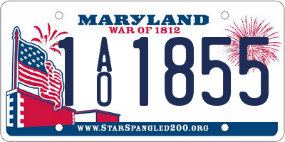 MD license plate 1AO1855