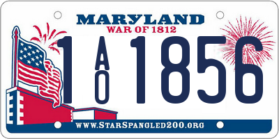 MD license plate 1AO1856
