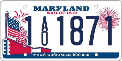 MD license plate 1AO1871