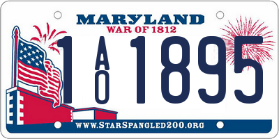MD license plate 1AO1895