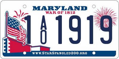 MD license plate 1AO1919