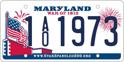 MD license plate 1AO1973