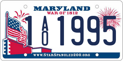 MD license plate 1AO1995
