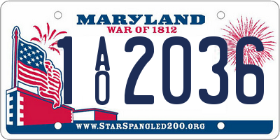 MD license plate 1AO2036