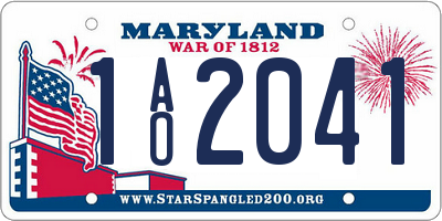 MD license plate 1AO2041