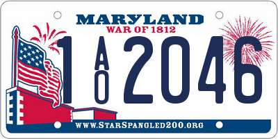 MD license plate 1AO2046